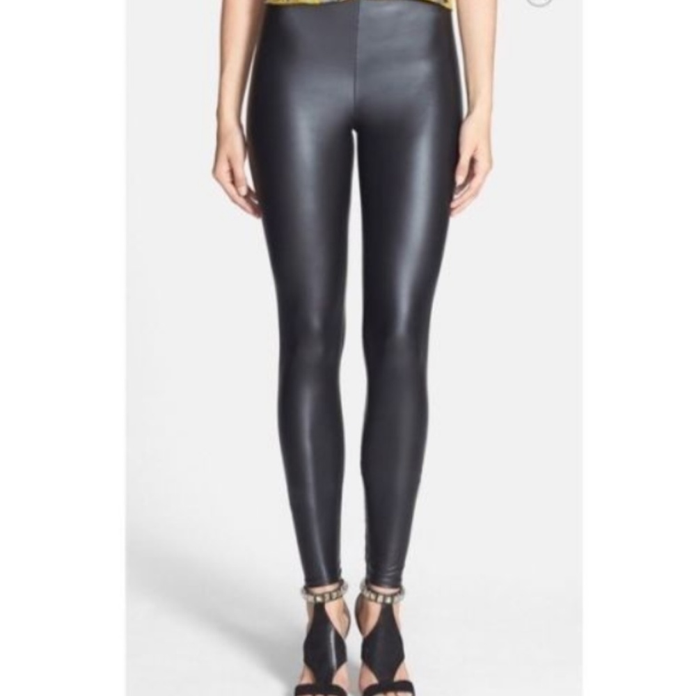 Leith High Waist Vegan Faux Leather Legging Pants - Picture 6 of 7